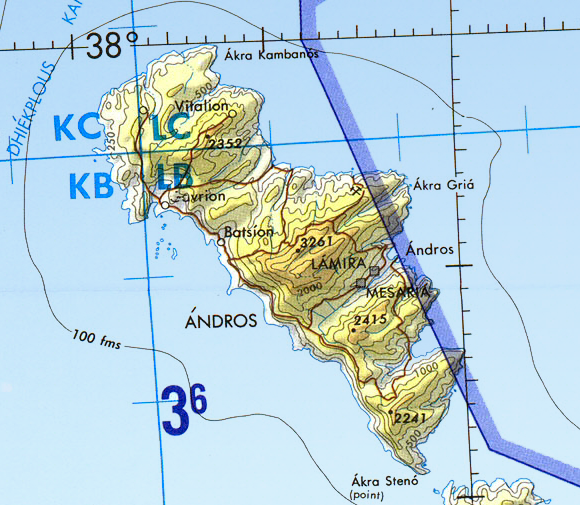 Carte d'Andros.