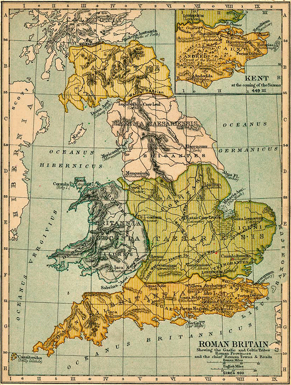 Carte de l'Angleterre romaine.