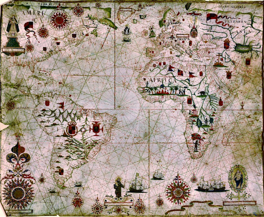 Ocan Atlantique : Portulan de 1633.