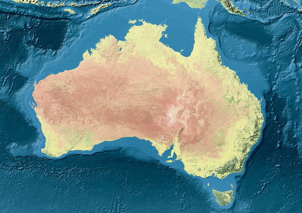 Carte de l'Australie.