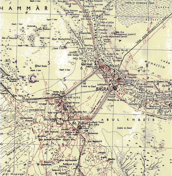 Carte de Bassorah et de ses environs.
