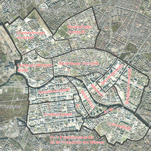 Plan du centre de Berlin (Mitte).