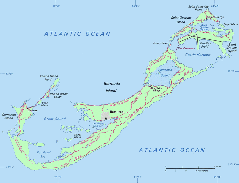 Carte des Bermudes.