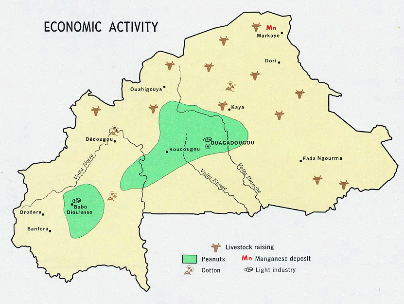 Carte du Burkina-Faso (conomie).