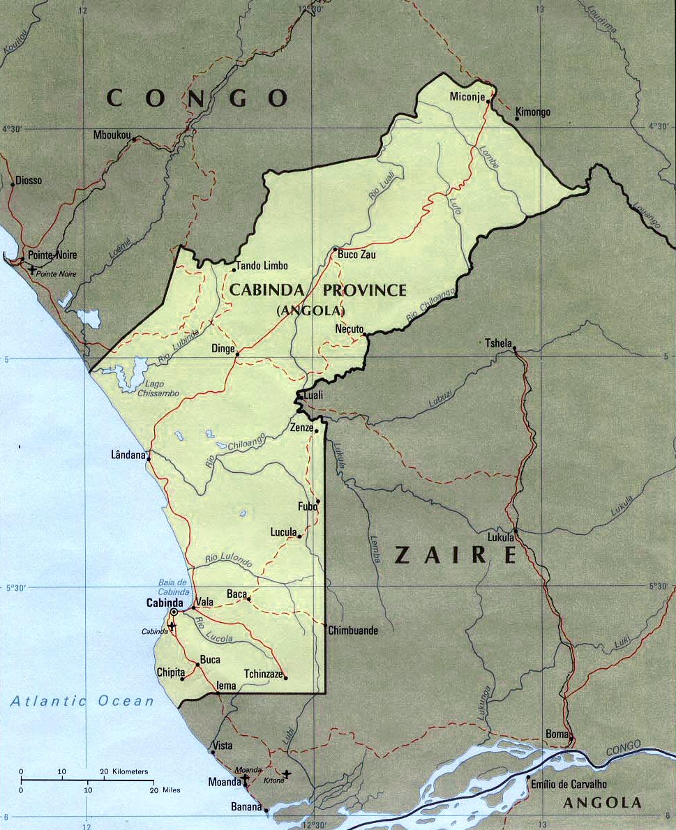 Carte de l'Angola  (province du Cabinda).