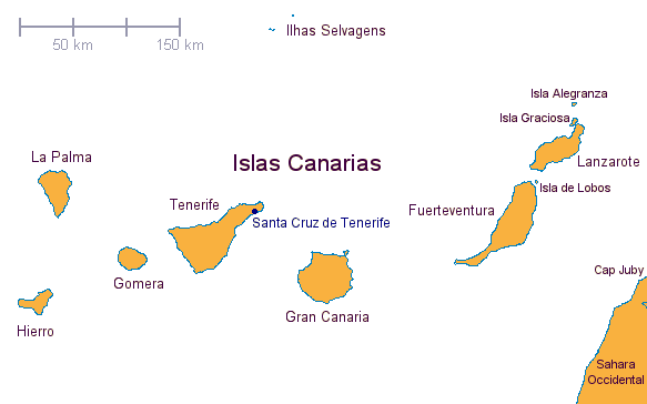 Carte des Canaries.