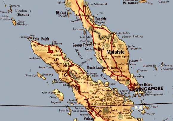 Carte du detroit de Malacca.
