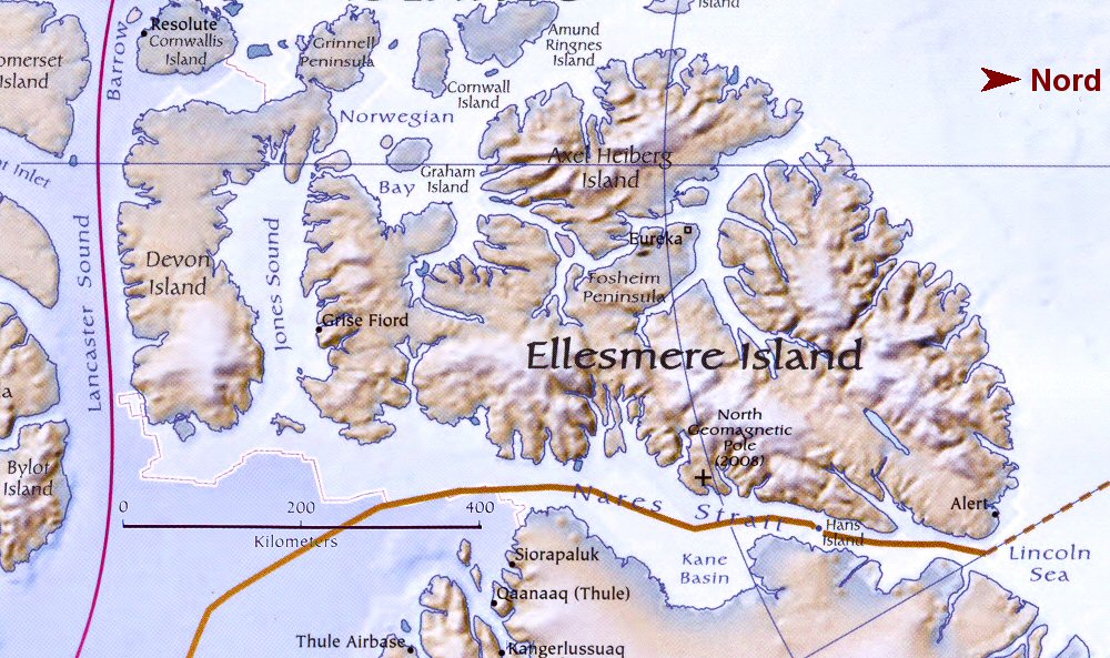 Carte de l'le Ellesmere.
