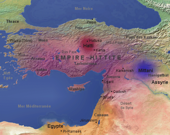 Carte de l'Empire Hittite.