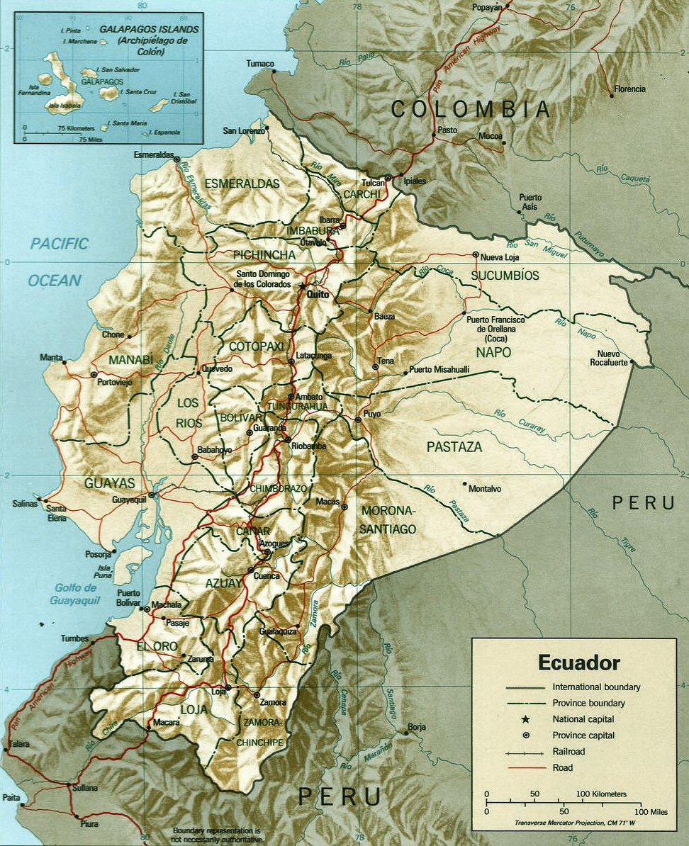 Carte de l'Equateur.
