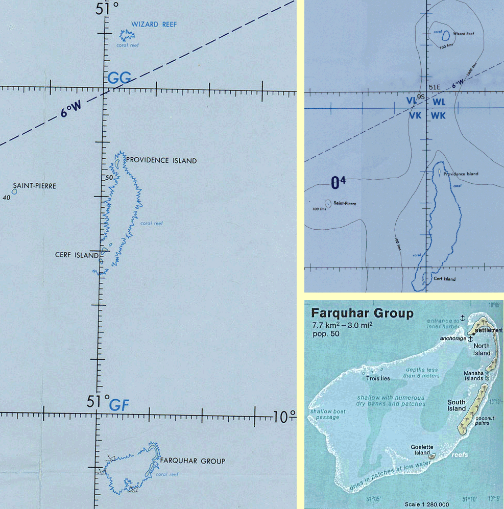 Carte des Seychelles : groupe de Farquhar.
