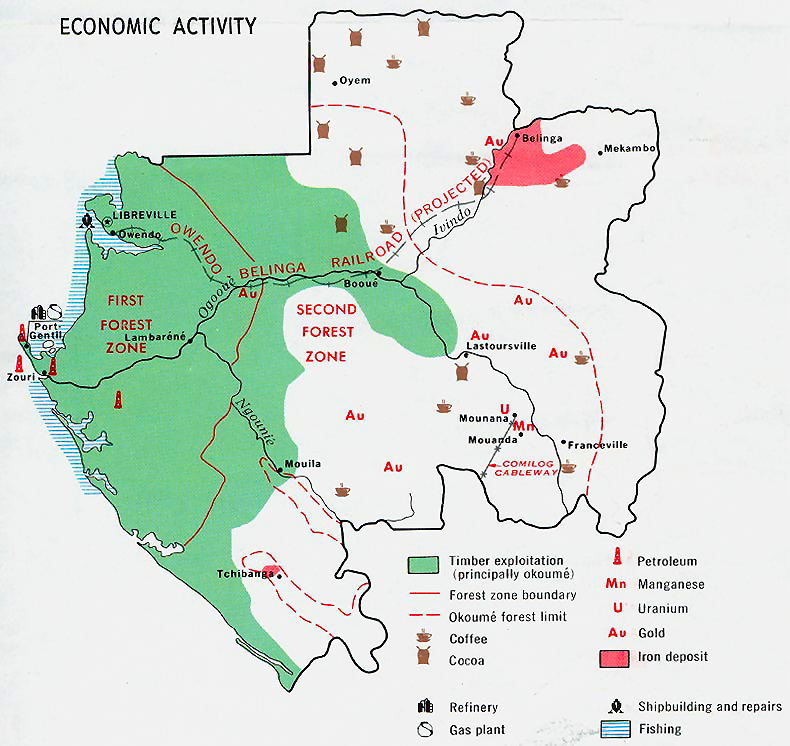 Carte du Gabon : l'économie