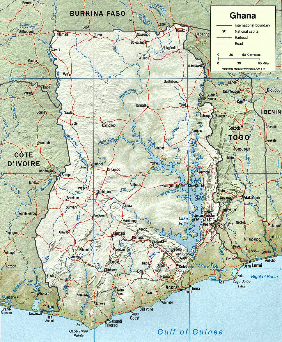 Carte du Ghana.