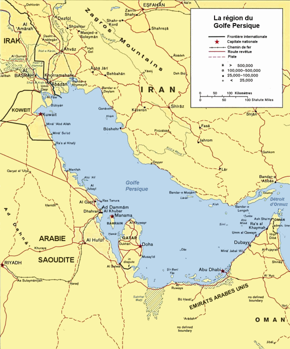 Carte du Golfe persique