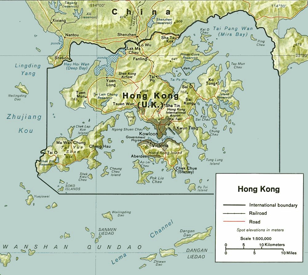Carte de Hong Kong.