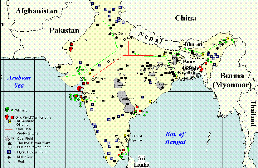 Carte de l'Inde : nergie.