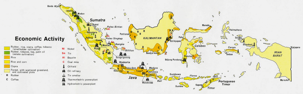 Carte de l'Indonésie (économie).