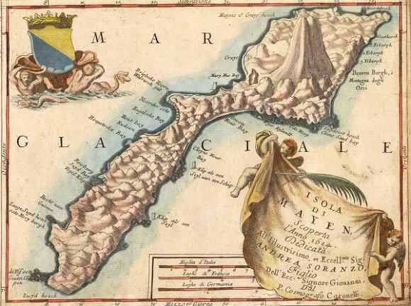 Carte du XIIe siècle de l'île Jan Mayen.