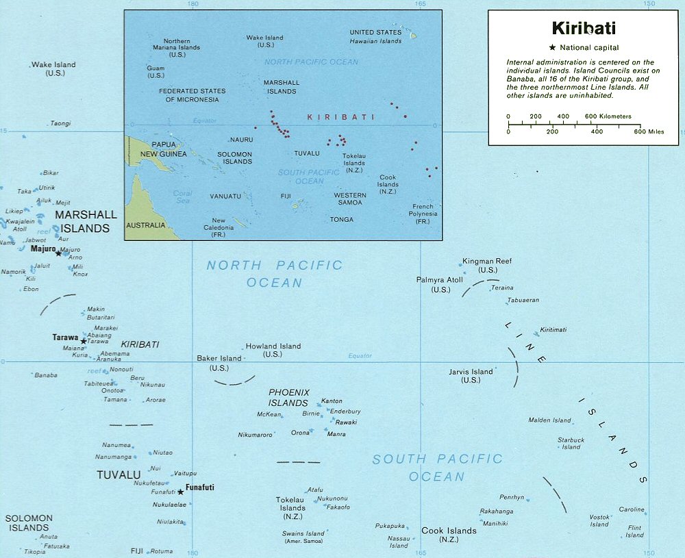 Carte des les Kiribati.