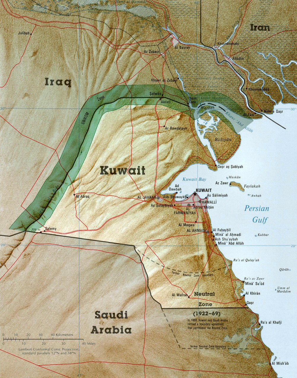 Carte du Koweit.