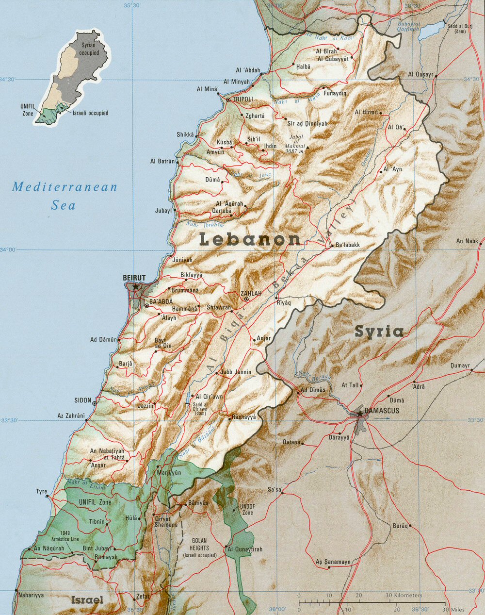 Carte du Liban.