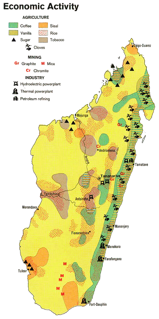 Carte de Madagascar (conomie).