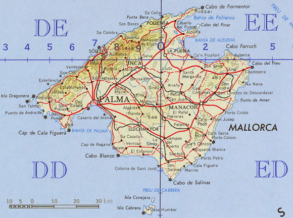 Carte de Majorque.