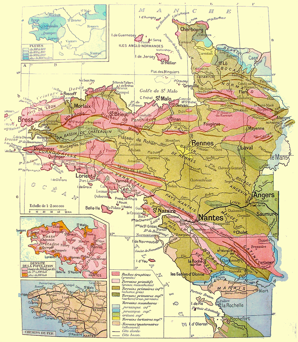 Carte gologique du massif Armoricain.