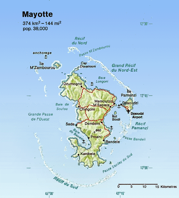 Carte de Mayotte.
