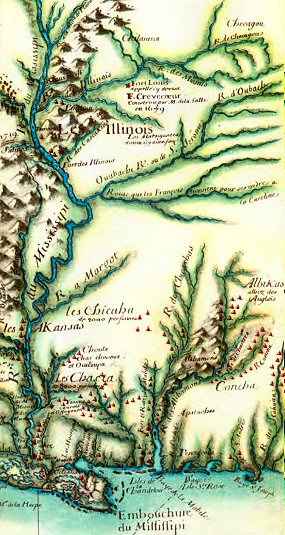 Ancienne carte du Mississippi.
