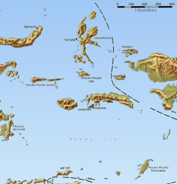 Carte des Moluques.