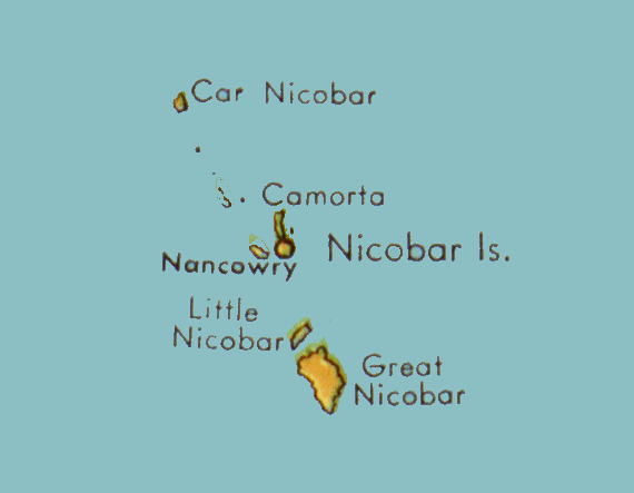 Carte des îles Nicobar.