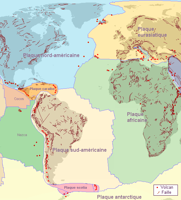 Océan Atlantique ; plaques tectoniques.