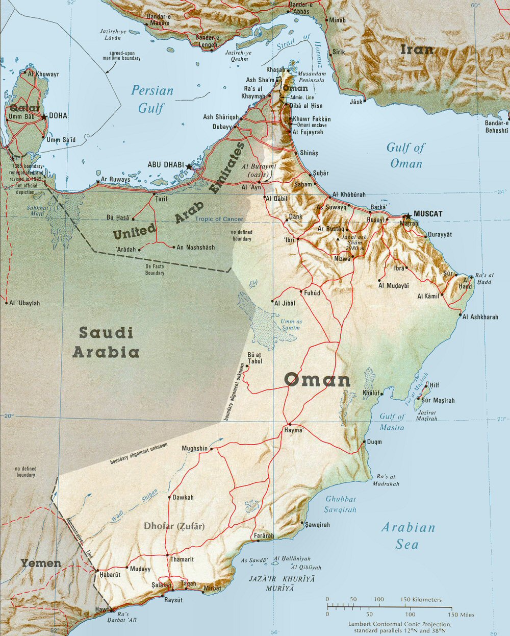 Carte d'Oman.