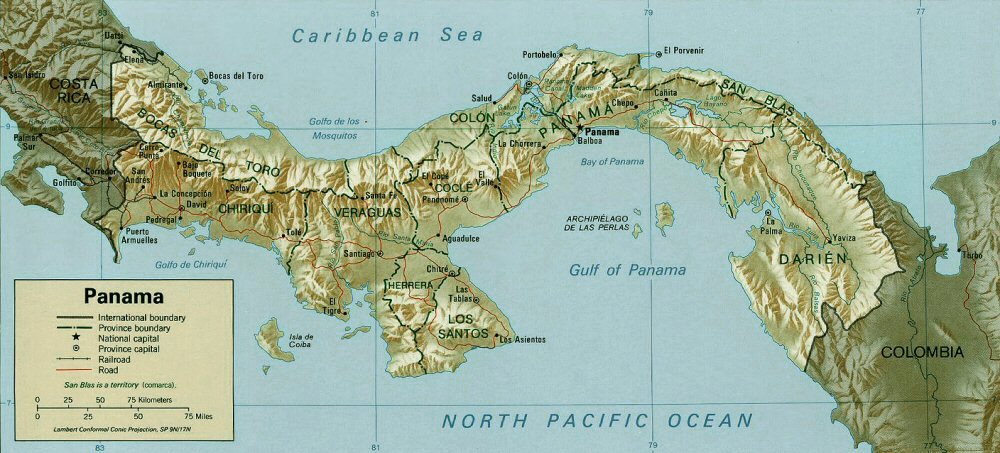 Carte du Panama.