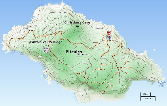 Carte de Pitcairn.