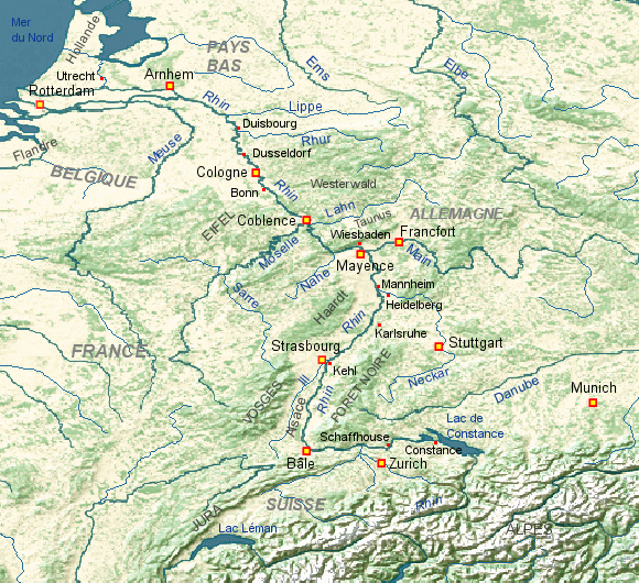 Carte du Rhin.