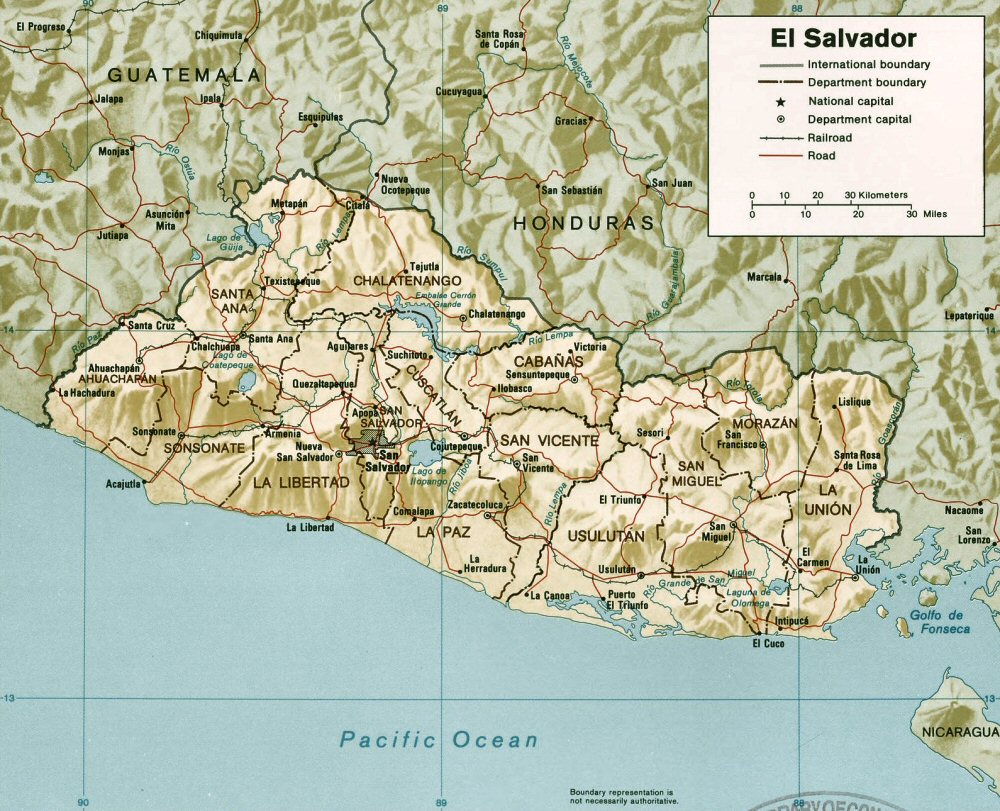 Carte du Salvador.