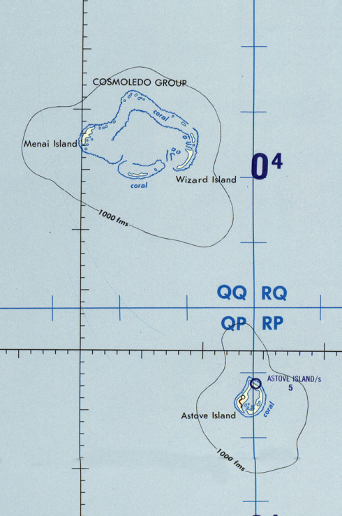 Carte des les Cosmoledo et Astove (Seychelles)