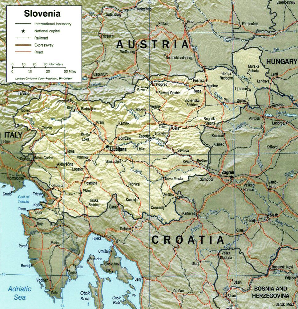 Carte de la Slovnie.