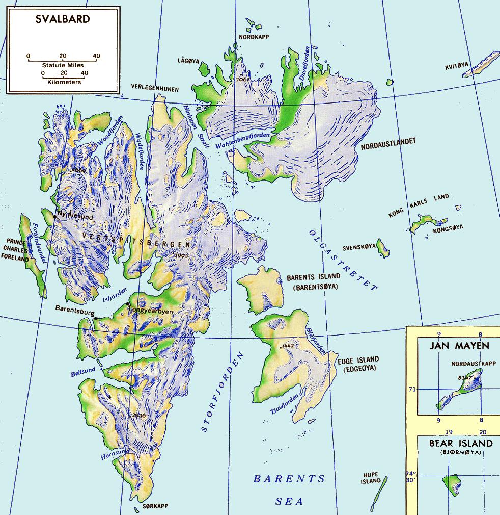 Carte du Svalbard.