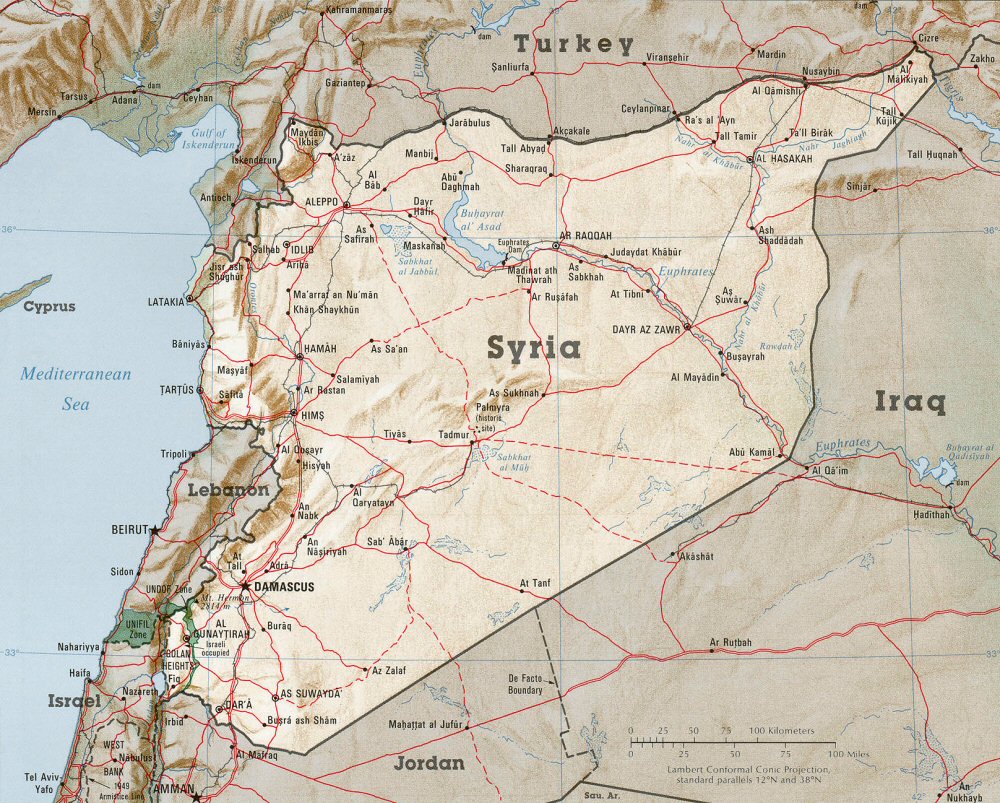 Carte de la Syrie.
