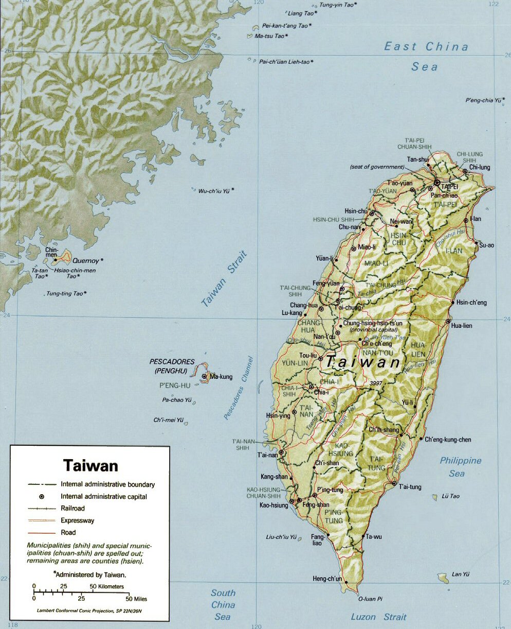 Carte de Taiwan.