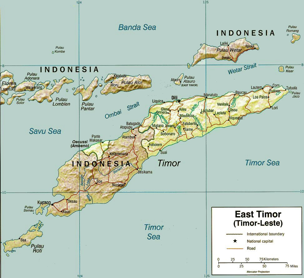 Carte du Timor Oriental.