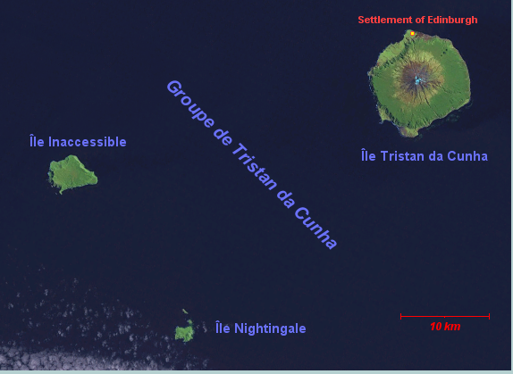 Carte des les Tristan da Cunha.