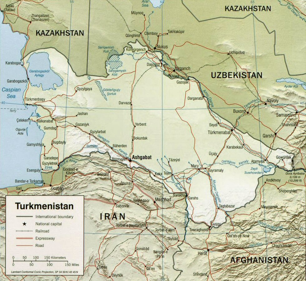 Carte du Turkmenistan.