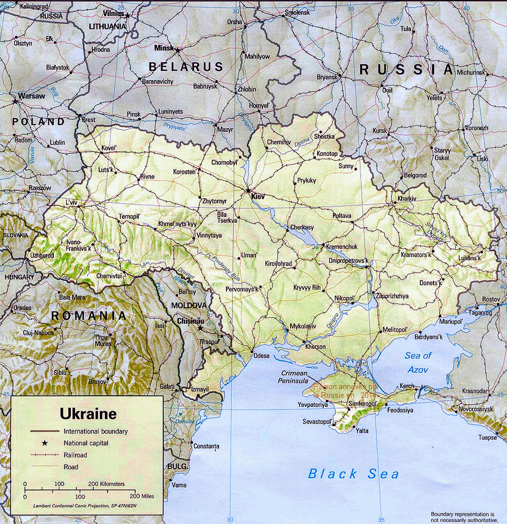 Carte de l'Ukraine.