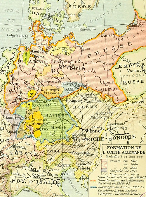 Carte de l'unité allemande.