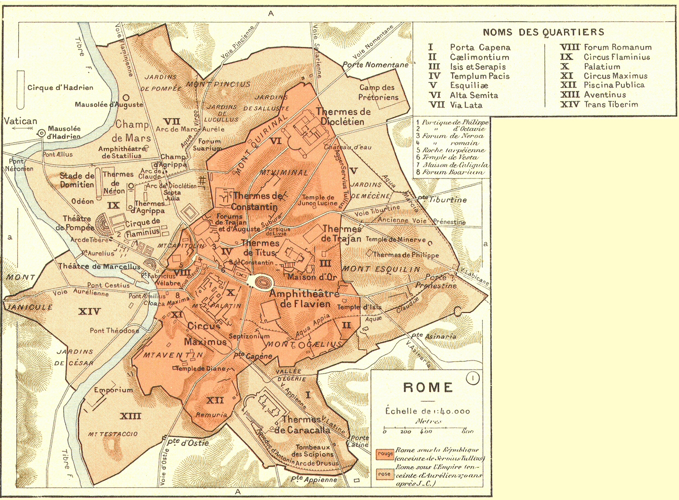 Plan de la Rome antique.