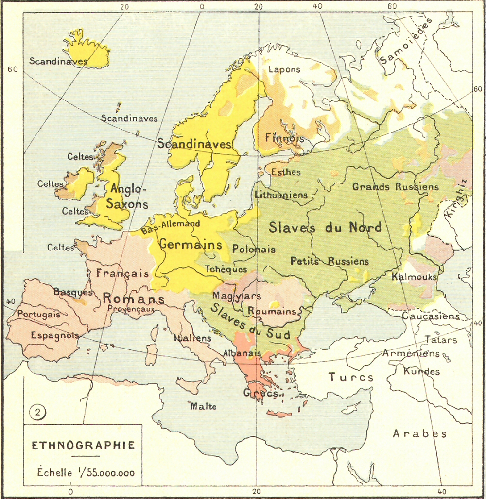 Carte ethnographique de l'Europe.